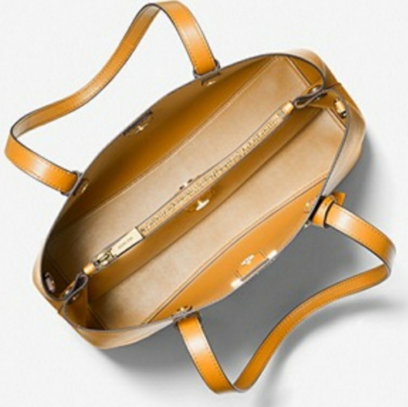 Michael Kors Mel Medium Leather Tote in Sun - Picture 3 of 3